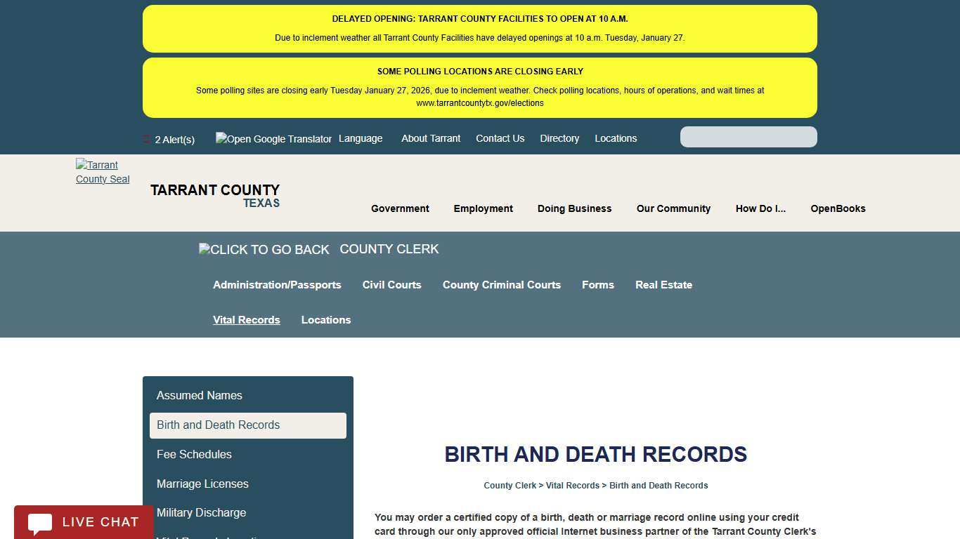 Birth and Death Records